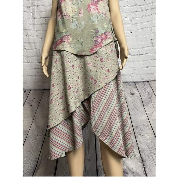 New Jacqueline Riu Layered Dress Viscose Size M Olive Color - Picture 2 of 11